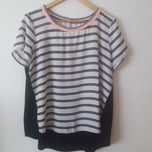 Black and white striped top